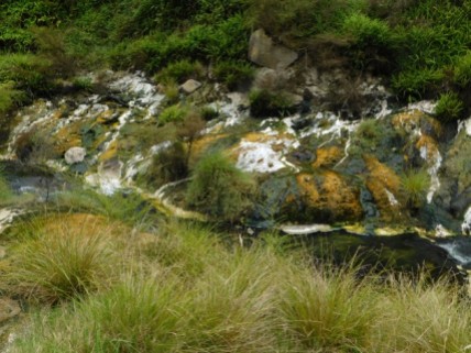 Waimangu Volcanic Valley - Sources d'eau chaude et dépôts colorés