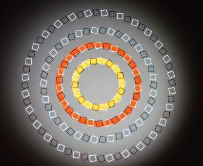 New York - American Museum of Natural History - Our Senses, an Immersive Experience - Illusion d'optique : on semble voir une spirale alors qu'il s'agit de cercles...